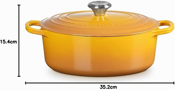 Le Creuset Signature Gusseisen-Bräter mit Deckel, Ø 27 cm, Oval, Für alle Herdarten und Induktion ge