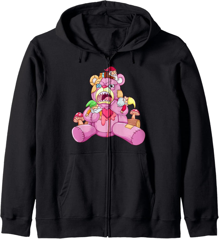 Pastell Goth Gnome und Teddy Kapuzenjacke