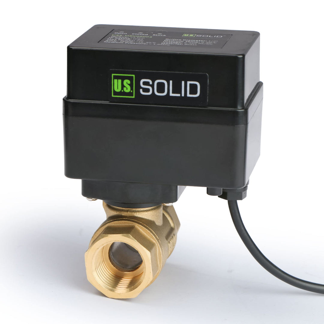 Motorisierter Kugelhahn – 1/2" Messing-Kugelhahn mit Standardanschluss, 9–36 V AC/DC, 2-Draht-Auto-R