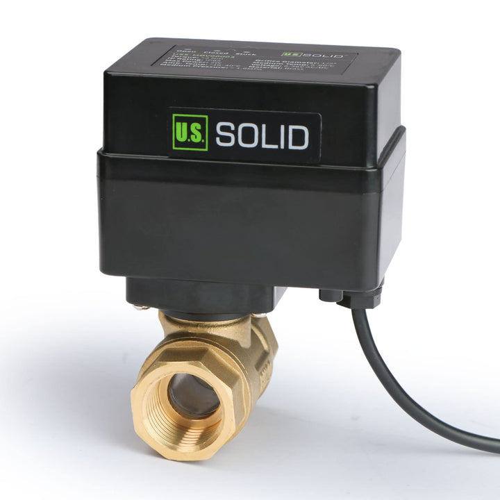 Motorisierter Kugelhahn – 1/2" Messing-Kugelhahn mit Standardanschluss, 9–36 V AC/DC, 2-Draht-Auto-R