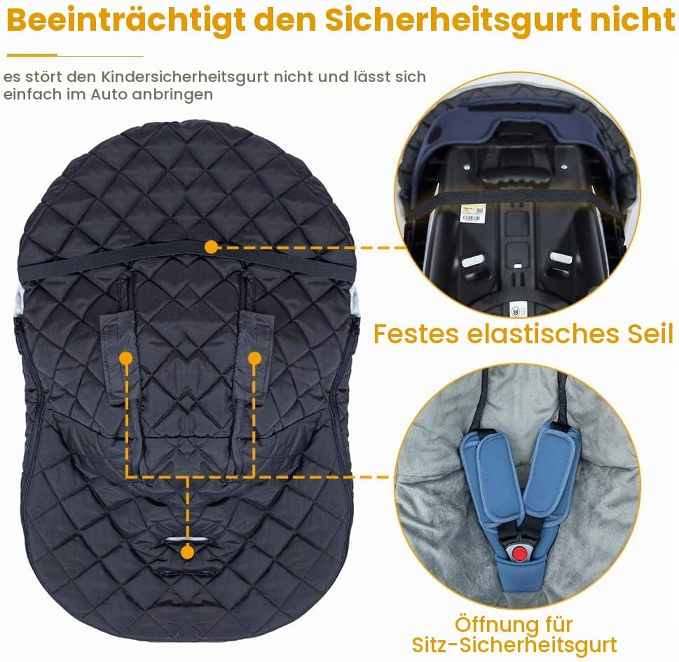 Orzbow Winter Baby Fusssack für Babyschale,Frühjahr Universal Einschlagdecke für Autositz &amp; Maxi-Cos