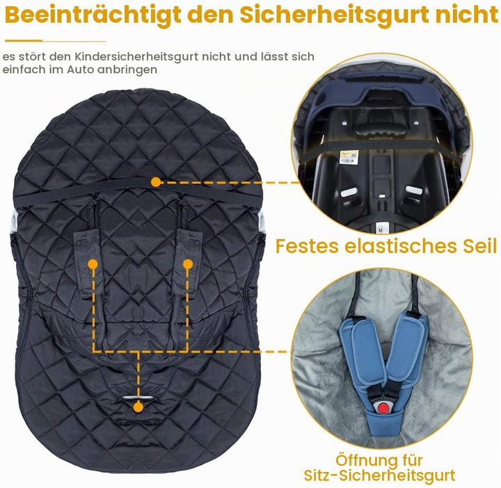 Orzbow Winter Baby Fusssack für Babyschale,Frühjahr Universal Einschlagdecke für Autositz &amp; Maxi-Cos
