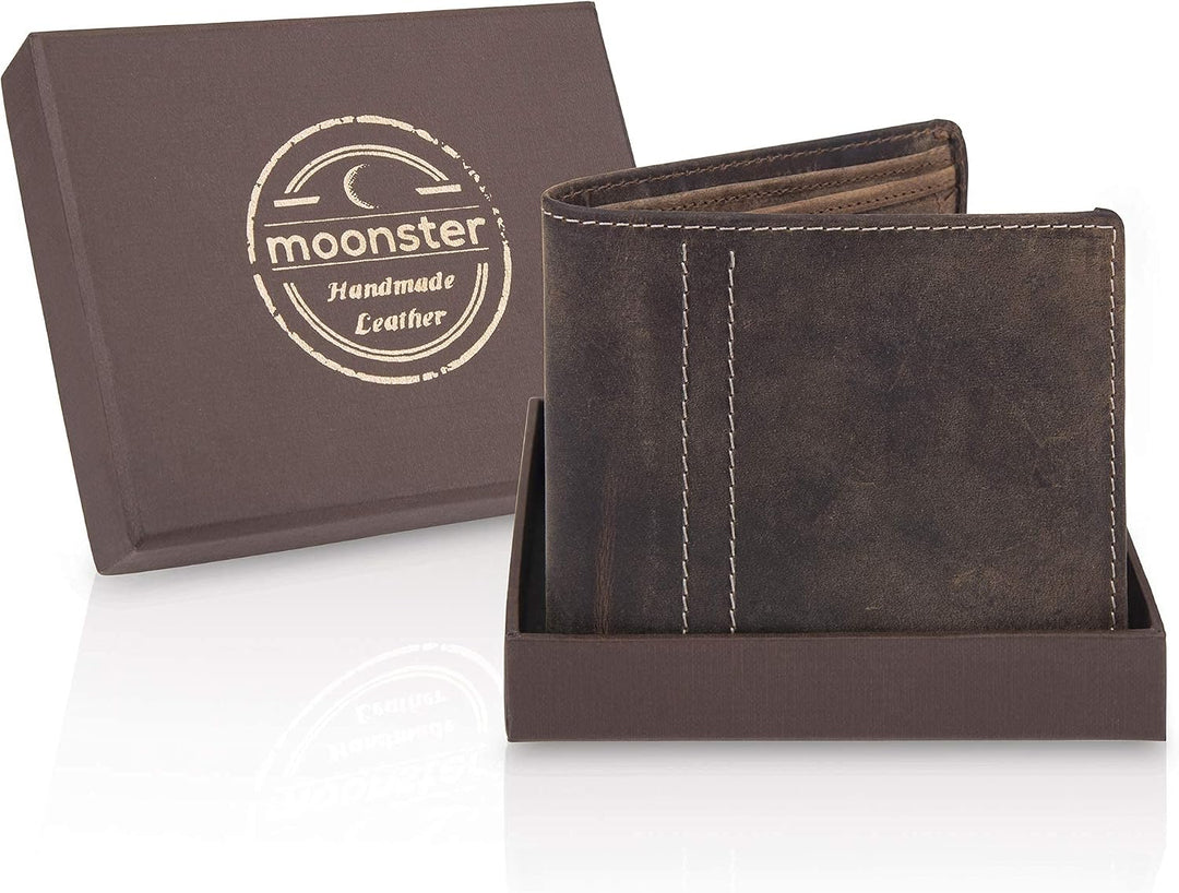 moonster Geldbörse Herren RFID Geldbeutel Herren-Bargeld &amp; Karten sicher organisiert leicht zugängli