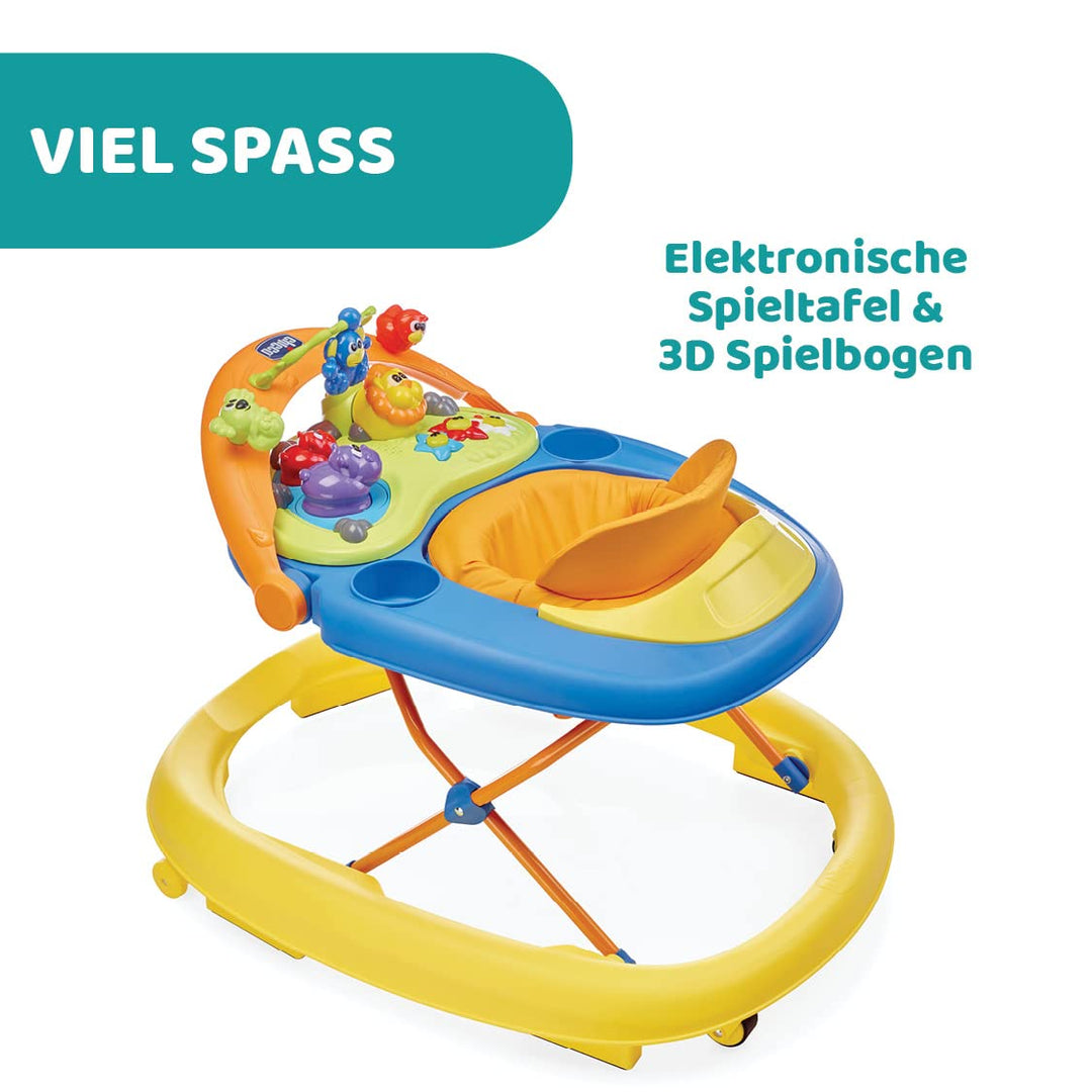 Chicco Walky Talky Baby Lauflernwagen mit Aktivitätszentrum, Spielzeug für Erste Schritte mit 3D-Spi
