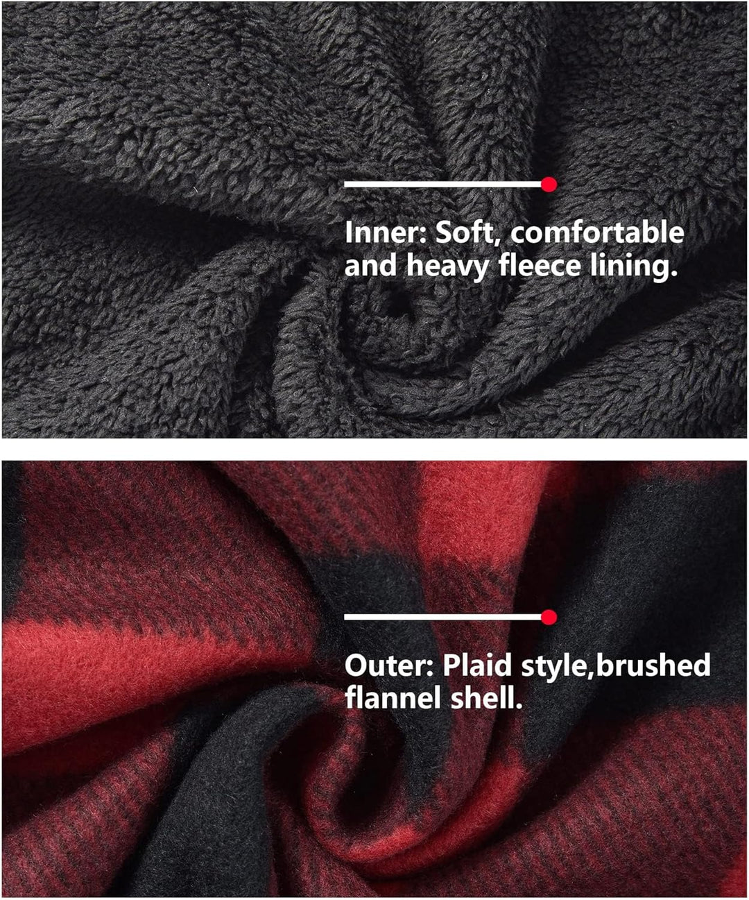 SwissWell Herren Hemdjacke Verdicken Kariertes mit Zipper Flanelljacke Plüschfutter Freizeit Gefütte