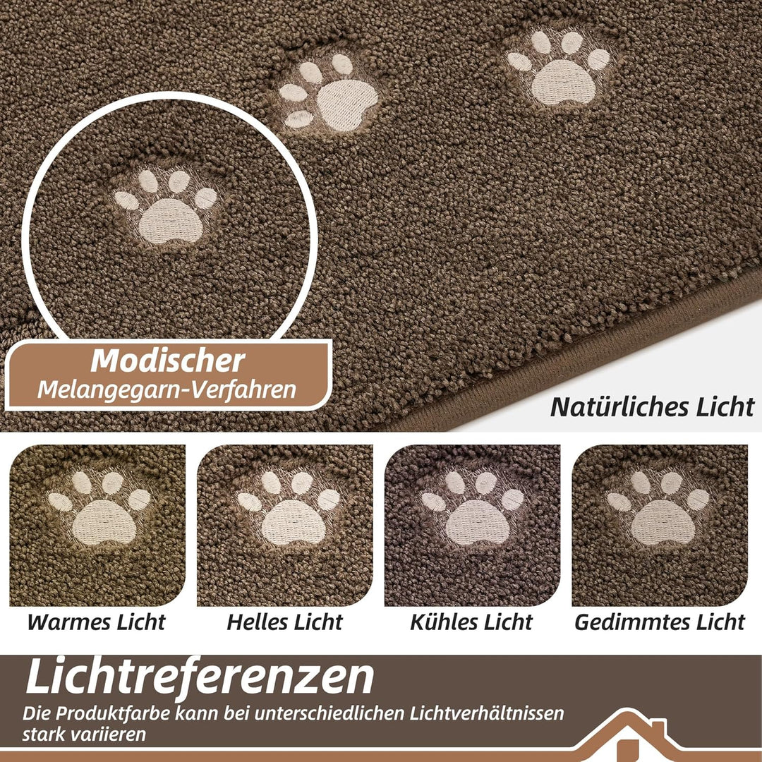 BEQHAUSE Fussmatte Innen, 80 * 120cm Schmutzfangteppich, Schmutzfangmatte Waschbar Eingang Matte Fus