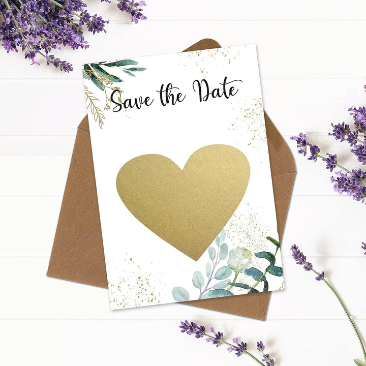 OWLBOOK® 5 Rubbelkarten zum selber beschriften | Save the Date | Rubbellos für eigenen Text | Hochze