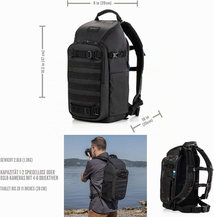 Tenba Unisex Axis V2 Gepäck – Kabinengepäck (1er Pack) 16L RoadWarrior Backpack v2 Schwarz, 16L Road