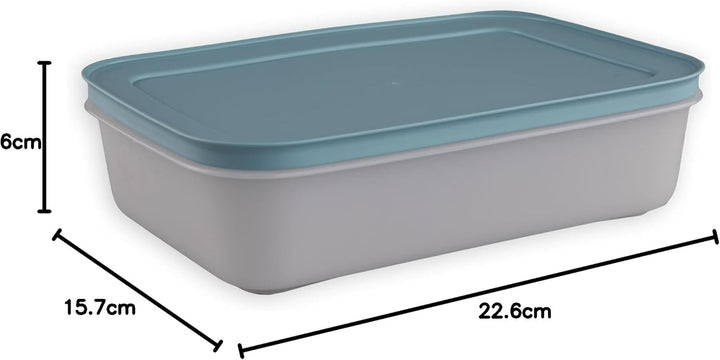 Tupperware EIS-Kristall Gefrier-Behälter rauchblau 1,0 L flach