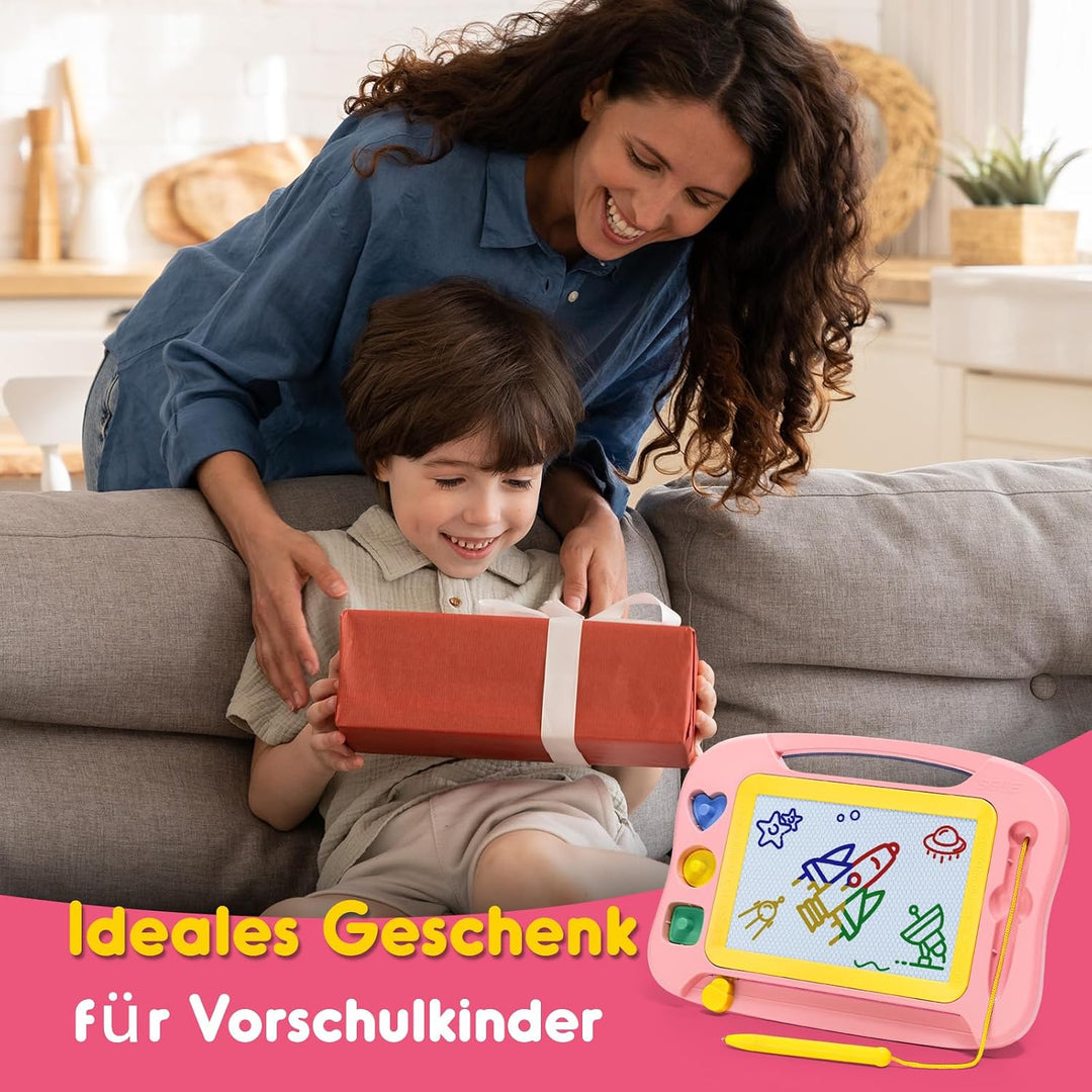 SGILE Magnetische Maltafel Zaubertafel Kinder, Magnet Magnettafel mit 4 Stempeln, Kreatives Spielzeu