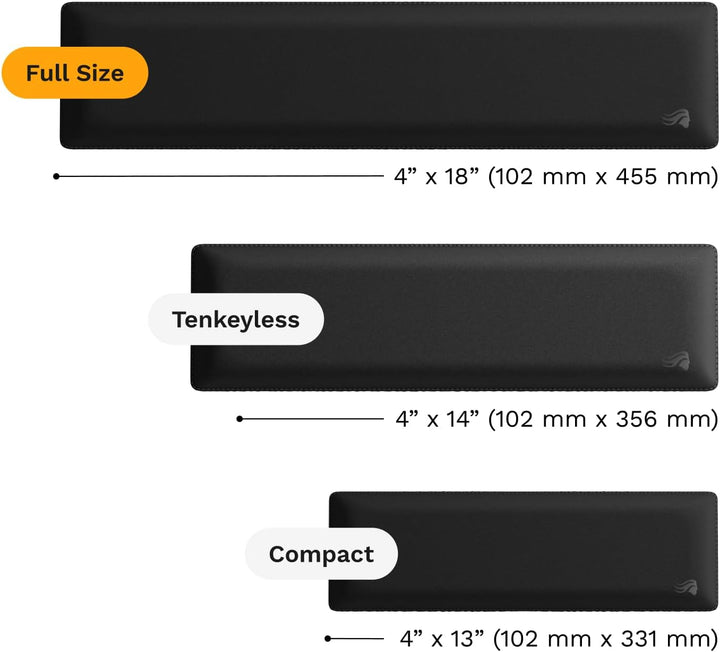 Glorious Gaming Padded Keyboard Wrist Rest (Full Size, 25mm stark) - gesteppte Ränder, glatte Stoffo