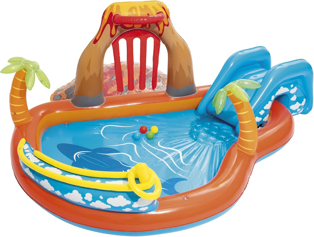 Bestway Wasserspielcenter „Lava Lagoon" 265 x 265 x 104 cm, Quadratisch, Mehrfarbig, ab 2 Jahren