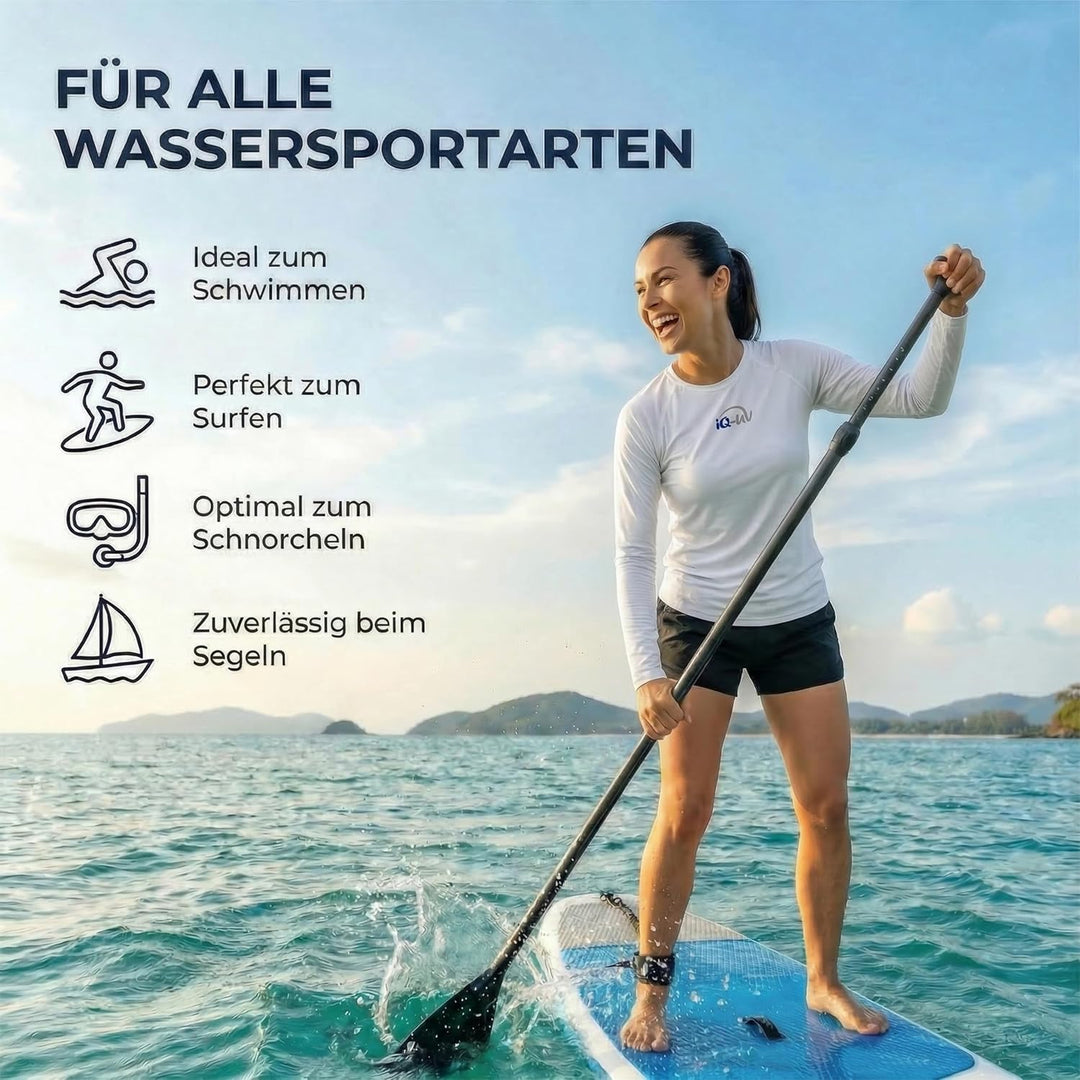 iQ-UV Sportshirt Damen Langarm – Elastisches UV Shirt für Damen für Wasser & Sport – Rash Guard mit
