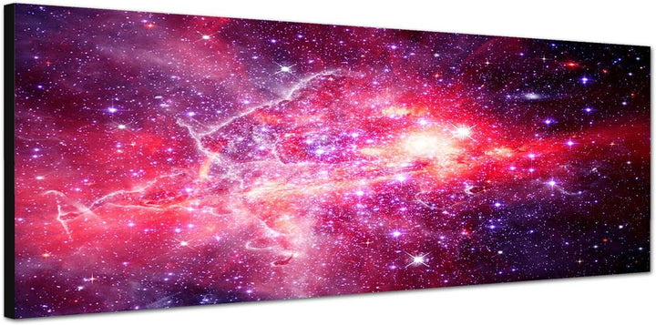 Paul Sinus Art Panoramabild auf Leinwand und Keilrahmen 150x50cm Weltraum Sterne Planeten Galaxie