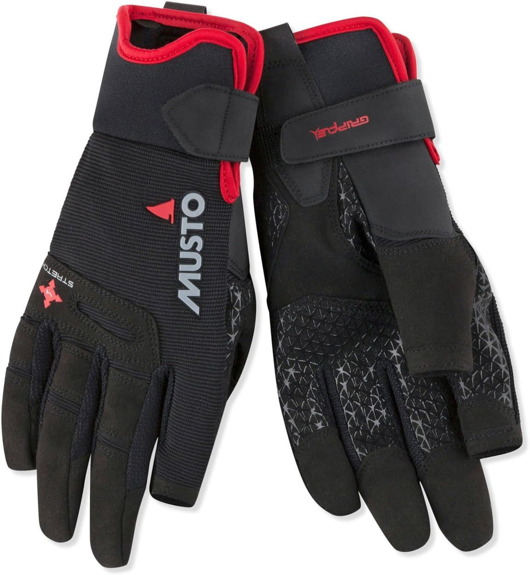 Musto Perfomance Segeln Yachting und Dinghy Lange Fingerhandschuhe Schwarz - Erwachsene Unisex - Lei