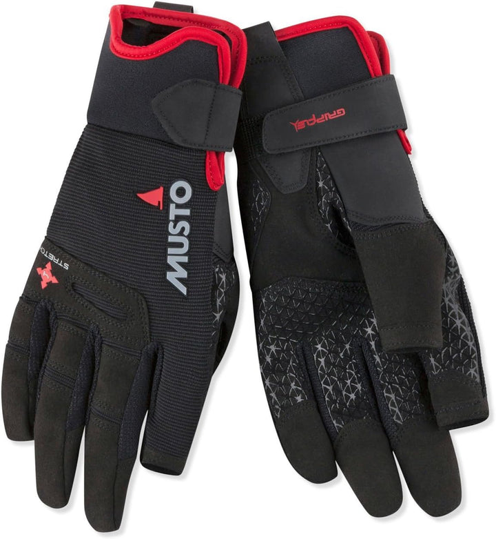 Musto Perfomance Segeln Yachting und Dinghy Lange Fingerhandschuhe Schwarz - Erwachsene Unisex - Lei