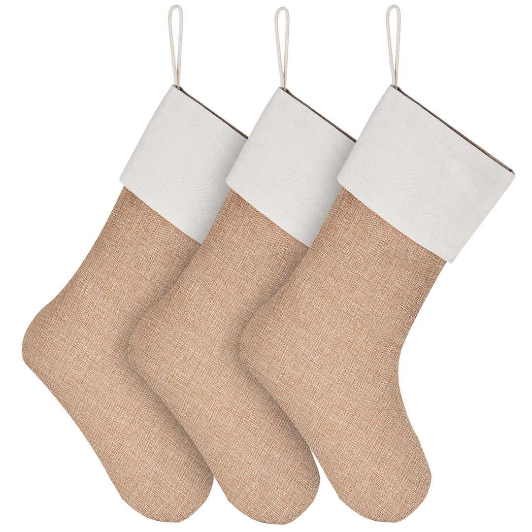 Sunshane Weihnachsstrumpf Sackleinen Kamin Weihnachtssocken zum Befüllen & Aufhängen für Weihnachtsd