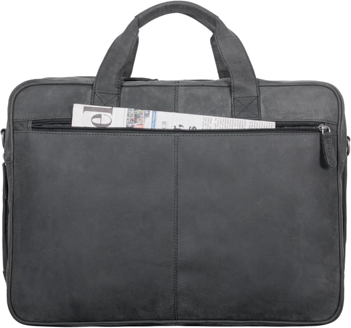STILORD 'Gigantus' XXL Aktentasche Leder Laptoptasche 17,3 Zoll bis 19 Zoll Sehr Grosse Umhängetasch
