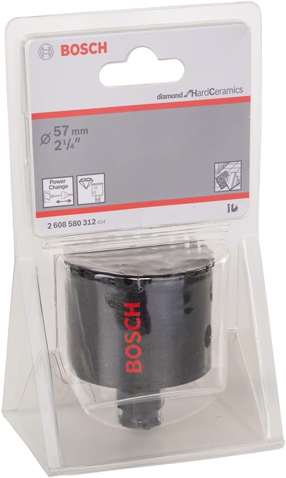 Bosch Professional 1x Diamant-Lochsäge Diamond for Hard Ceramics (für Fliesen, Stein, Ø 57 mm, Zubeh