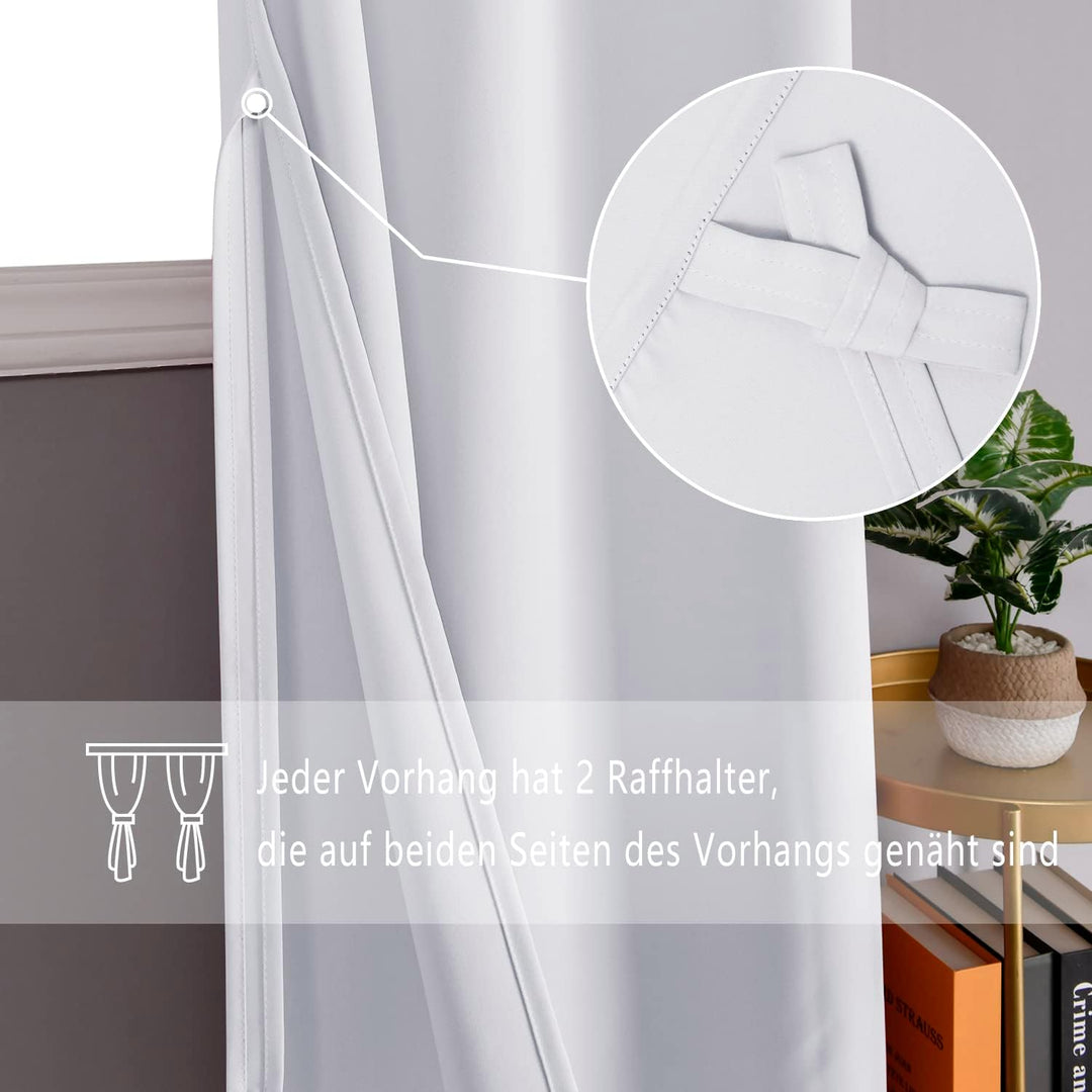 DWCN Vorhang Blickdicht Verdunkelungsgardinen mit Ösen 2 Stücke Thermogardine für Wohnzimmer,Schlafz