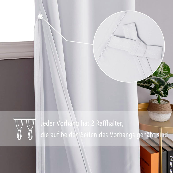 DWCN Vorhang Blickdicht Verdunkelungsgardinen mit Ösen 2 Stücke Thermogardine für Wohnzimmer,Schlafz