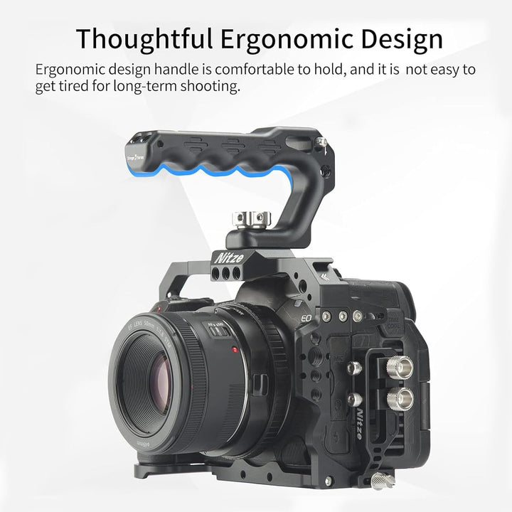Nitze Top Handle, Mini Handle Grip mit 3/8"-16 ARRI Locating Pins,für Camera Cage, Universal Video R