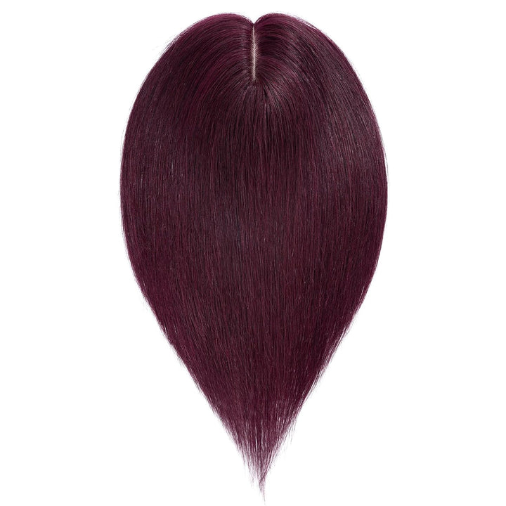 Silk-co Hair Topper Echthaar 10x12cm, Basis Toupet Damen, Haartopper Echthaar mit Remy Seide Basis,
