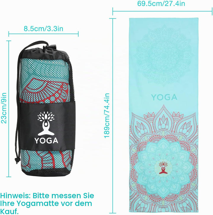MoKo Yogamatten Handtuch, rutschfest Yoga Handtuch Auflage für Yogamatte Schweissabsorbierend Saugfä