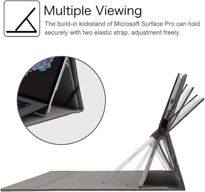 FINTIE Hülle für Microsoft Surface Pro 7+/ 7/6/ 5/4/ 3 Tablet 12.3 Zoll - Multi-Sichtwinkel Hochwert