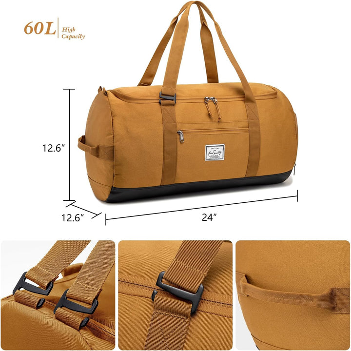 Sporttasche Herren Gross 60L Reisetasche Sport Tasche Rucksack mit Schuhfach Wasserdicht Trainingsta
