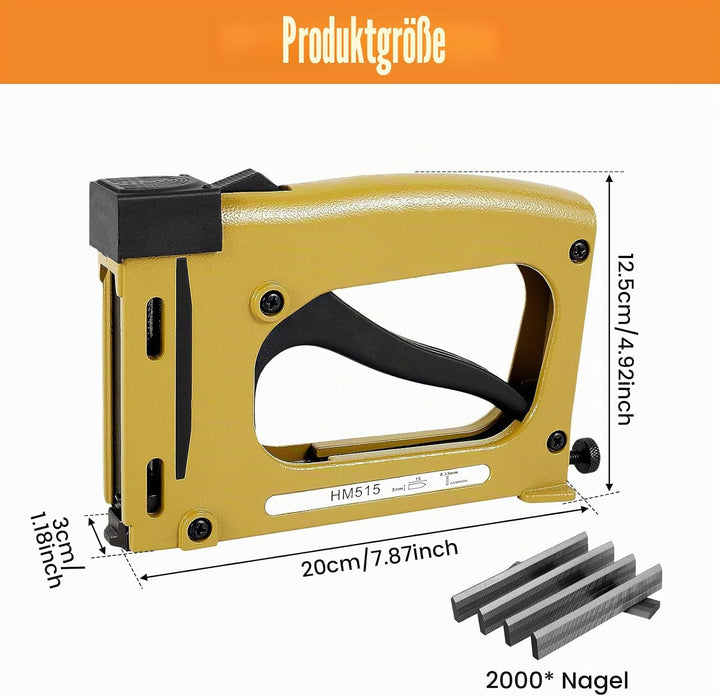 Point Driver Framing 20x12,5x3cm Handtacker mit Klammern Set Bilderrahmen Tacker mit 2000 Klammern P