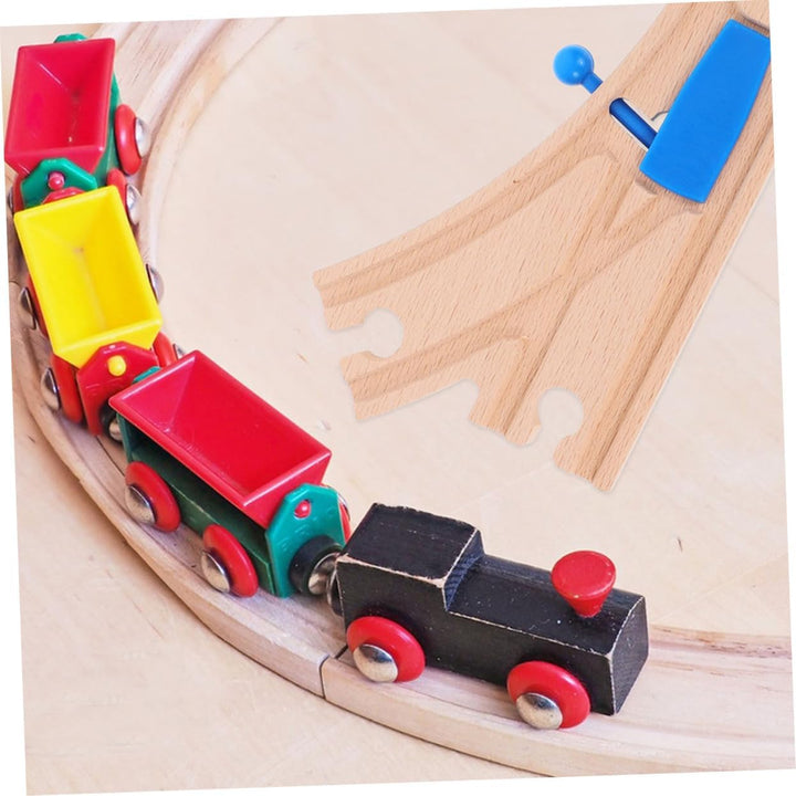 TOYANDONA 2St Zugzubehör Schienenweiche Spielzeug Holzschienen Spielzeug für Jungen holzspielzeug in
