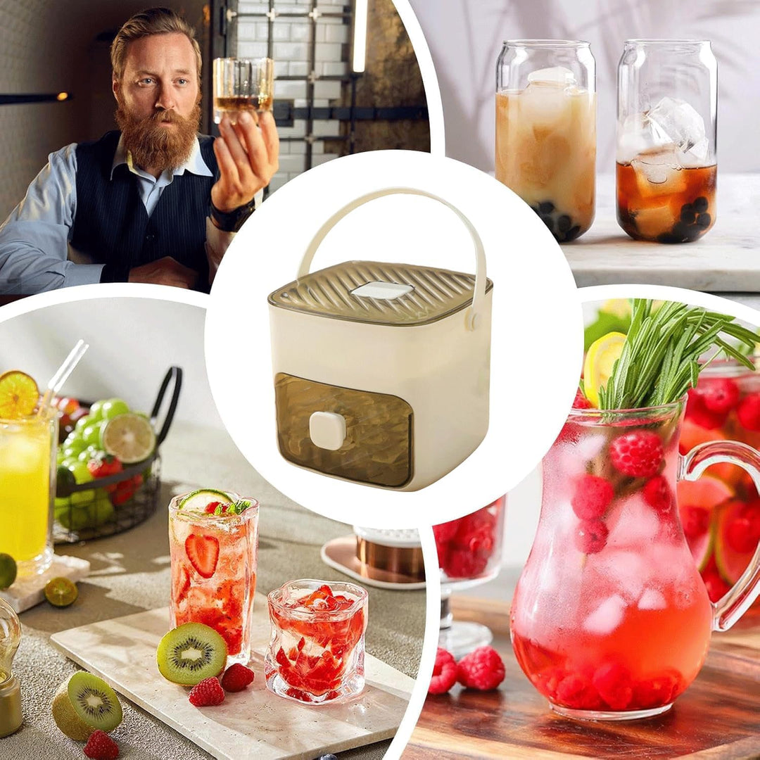 MEISO Eiswürfelmaschine mit Druck, 48 Fächer, drücken Sie die Art Ice Cube Maker, Eiswürfelform für