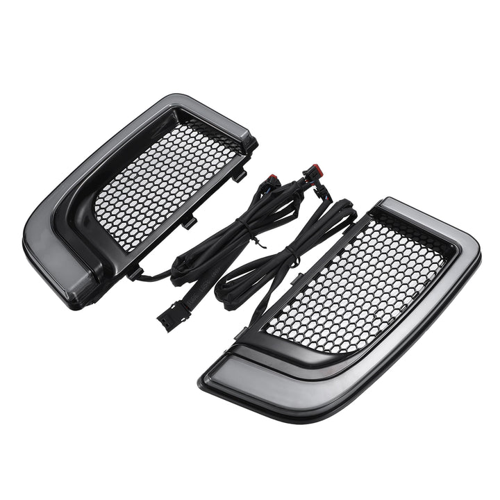 X AUTOHAUX Motorrad LED Verkleidung Untere Gitter Blinker Licht für Harley