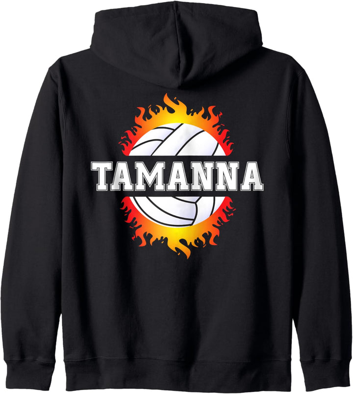 Tamanna Name Volleyball Spieler Mädchen Ball und Netz Sport Fan Kapuzenjacke