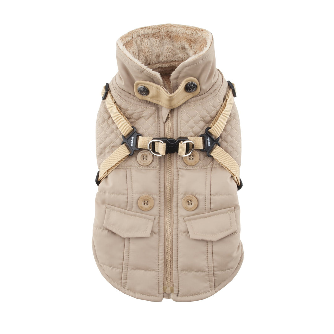 Puppia PAQD-VT1463 Wilkes, Wintermantel, S, beige Beige S Klassisch, Beige S Klassisch