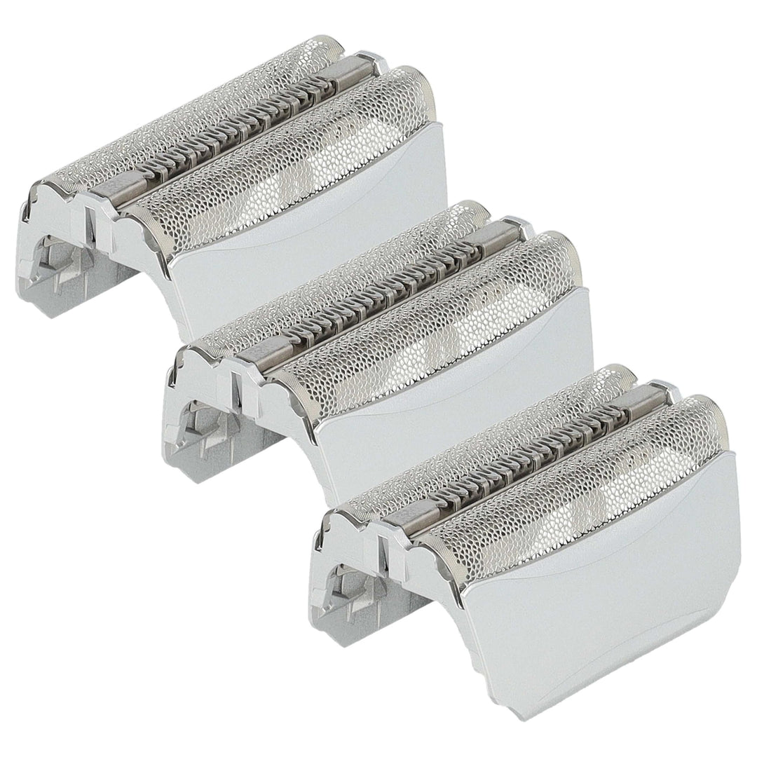 vhbw 3x Doppelscherfolie Ersatz für Braun 51S | 51B für Elektrorasierer + Rahmen, silber