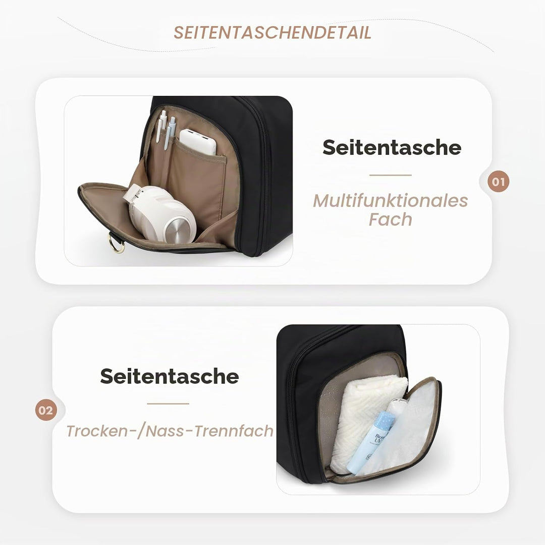 2-in-1 Kleidersack Handgepäck Flugzeug 48L, Wasserdicht Knitterfrei Reisetasche mit Schuhfach &amp; Troc