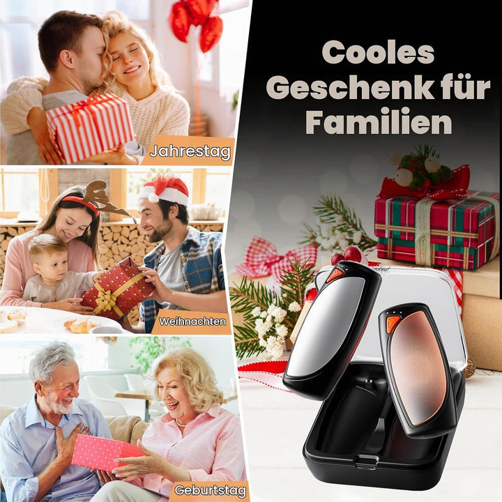COTOP Handwärmer Elektrisch, 2er Set Taschenwärmer Wiederverwendbar mit Ladecase, 14.000 mAh Akku Au