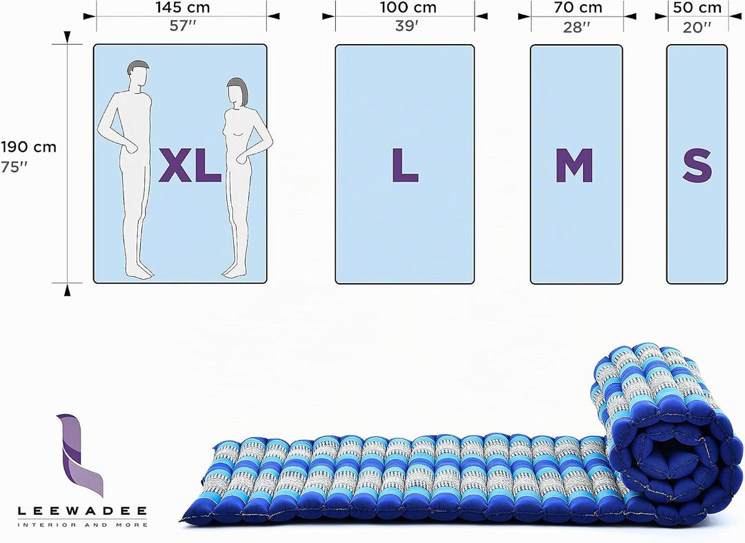 Leewadee Kapok Rollmatte – Handgefertigte Schlaf- & Relax Faltmatte aus Thailand, vielseitig als Gäs