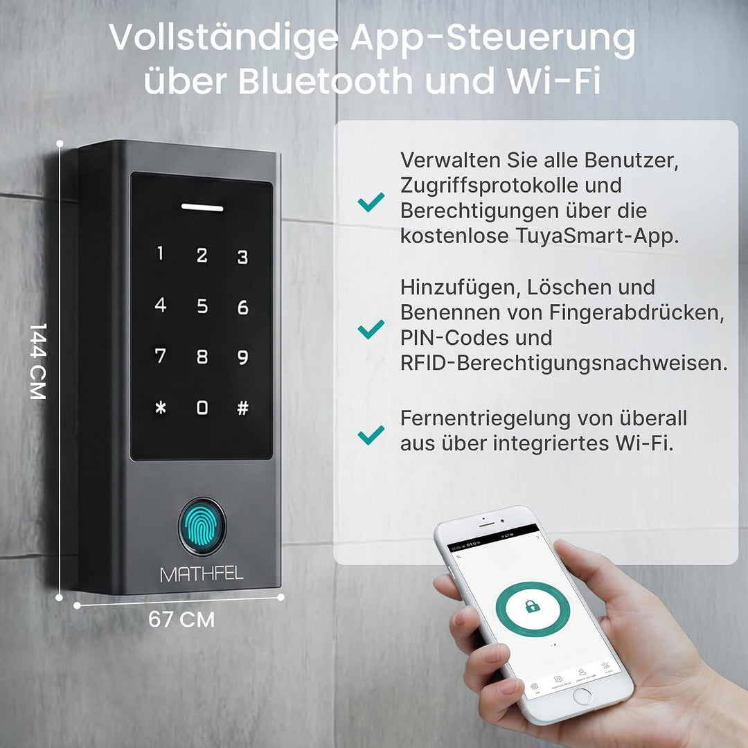 MATHFEL ZUGANGSKONTROLLSYSTEM Fingerprint | Code | RFID UND WLAN Wlan Gateway, Wlan Gateway