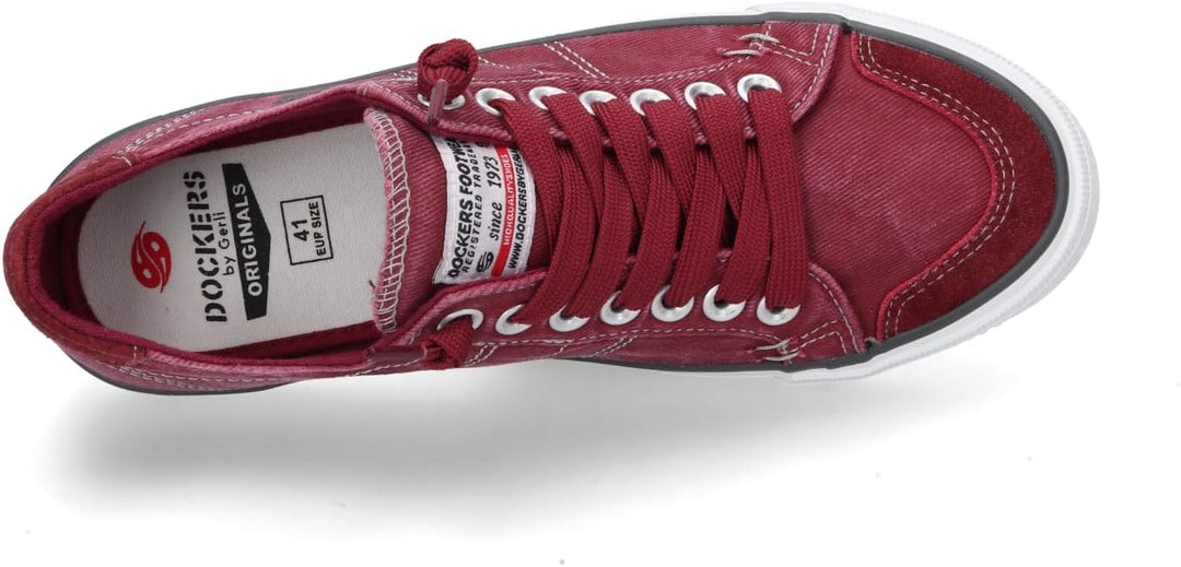 Dockers by Gerli Herren Low-Top Sneaker, Männer Halbschuhe 41 EU Dunkelrot 720, 41 EU Dunkelrot 720