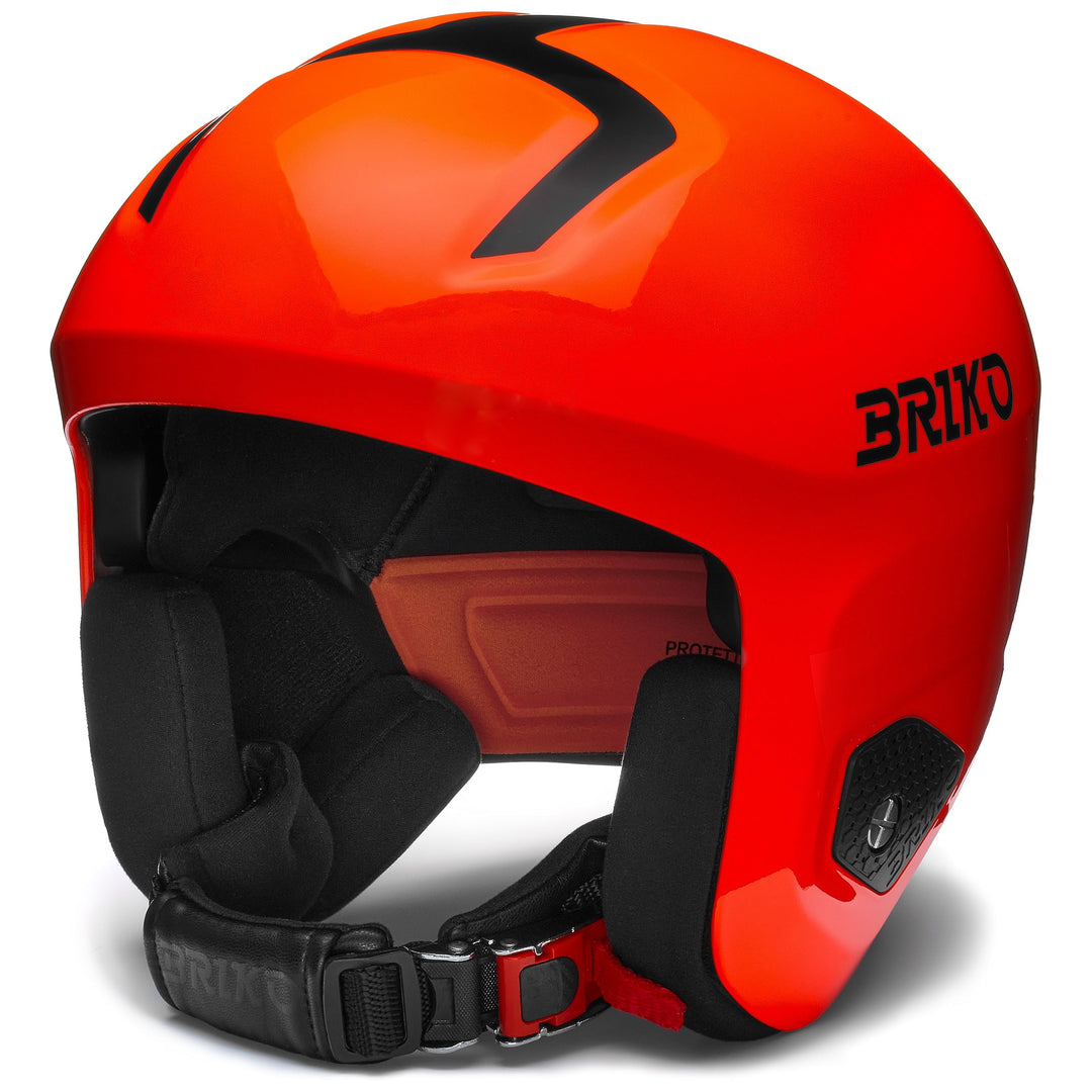 Briko Unisex – Erwachsene Helm Helmet, Shiny Orange Fluo-Schwarz, L