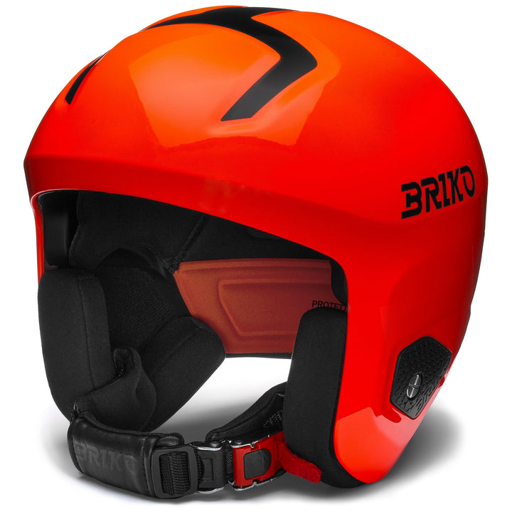 Briko Unisex – Erwachsene Helm Helmet, Shiny Orange Fluo-Schwarz, L