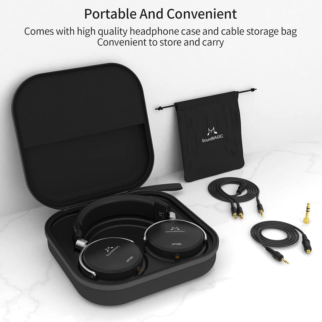 SoundMAGIC HP1000 Wired Over-Ear Headphones, HiFi Stereo Professional Premium Headphones, Noise Isol