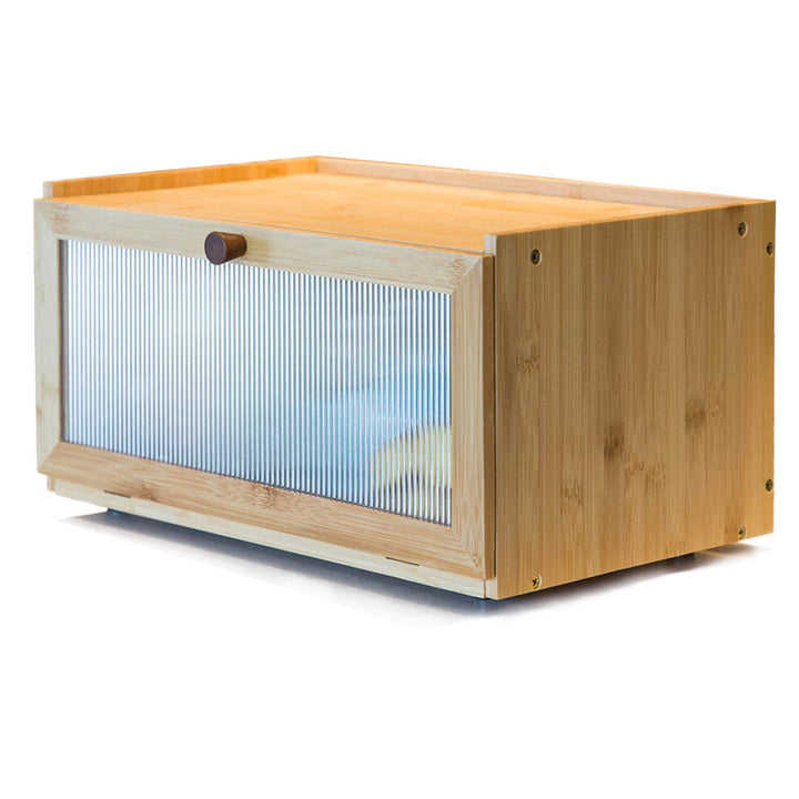Bambus Brotkasten Holz Brotkästen - Brotbox zur Brotaufbewahrung Stylischer Bread box 40 x 25 x 20 C