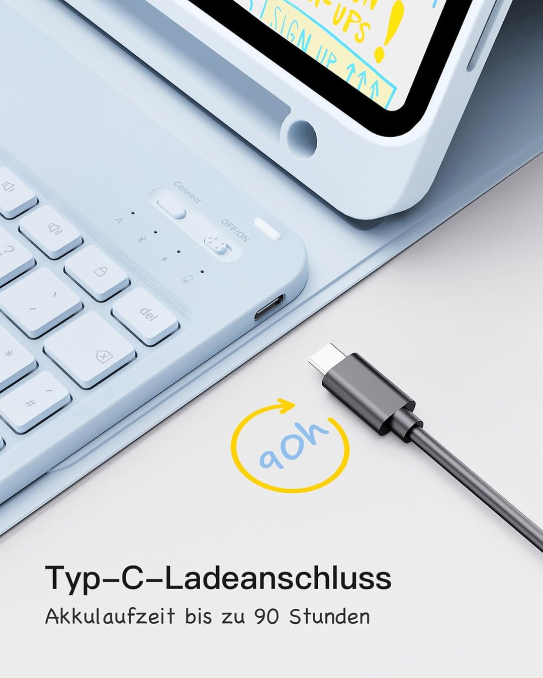 Inateck Tastatur Hülle kompatibel mit iPad 10 Gen.10,9"/11 Gen. A16 2025 11 Zoll, iPad Air 11" M3/M2