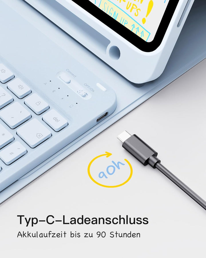 Inateck Tastatur Hülle kompatibel mit iPad 10 Gen.10,9"/11 Gen. A16 2025 11 Zoll, iPad Air 11" M3/M2