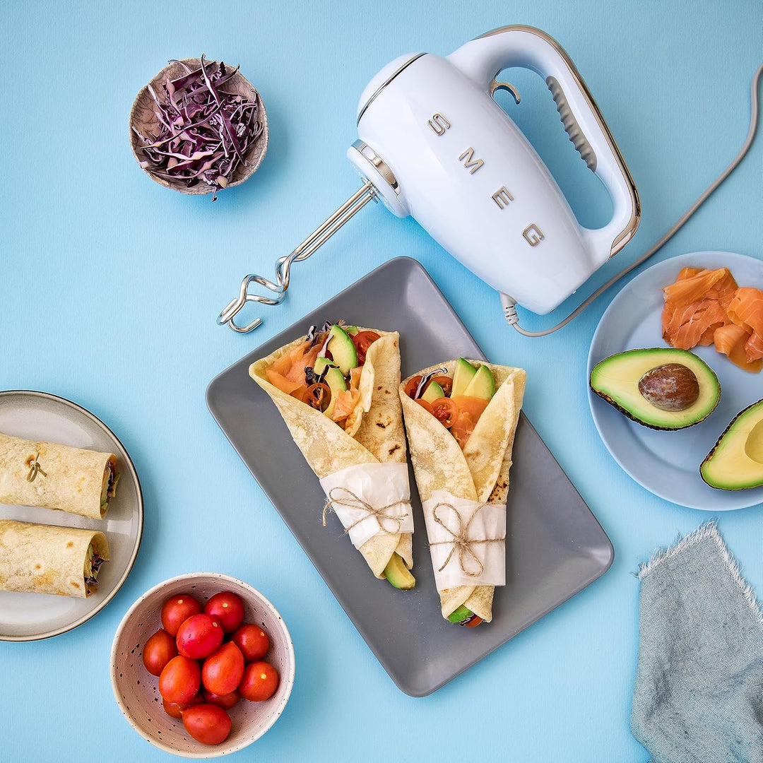 SMEG, HMF01PBEU Electric Mixer, 9 -Geschwindigkeitsniveaus, Turbofunktion, glattes Start -Start -up