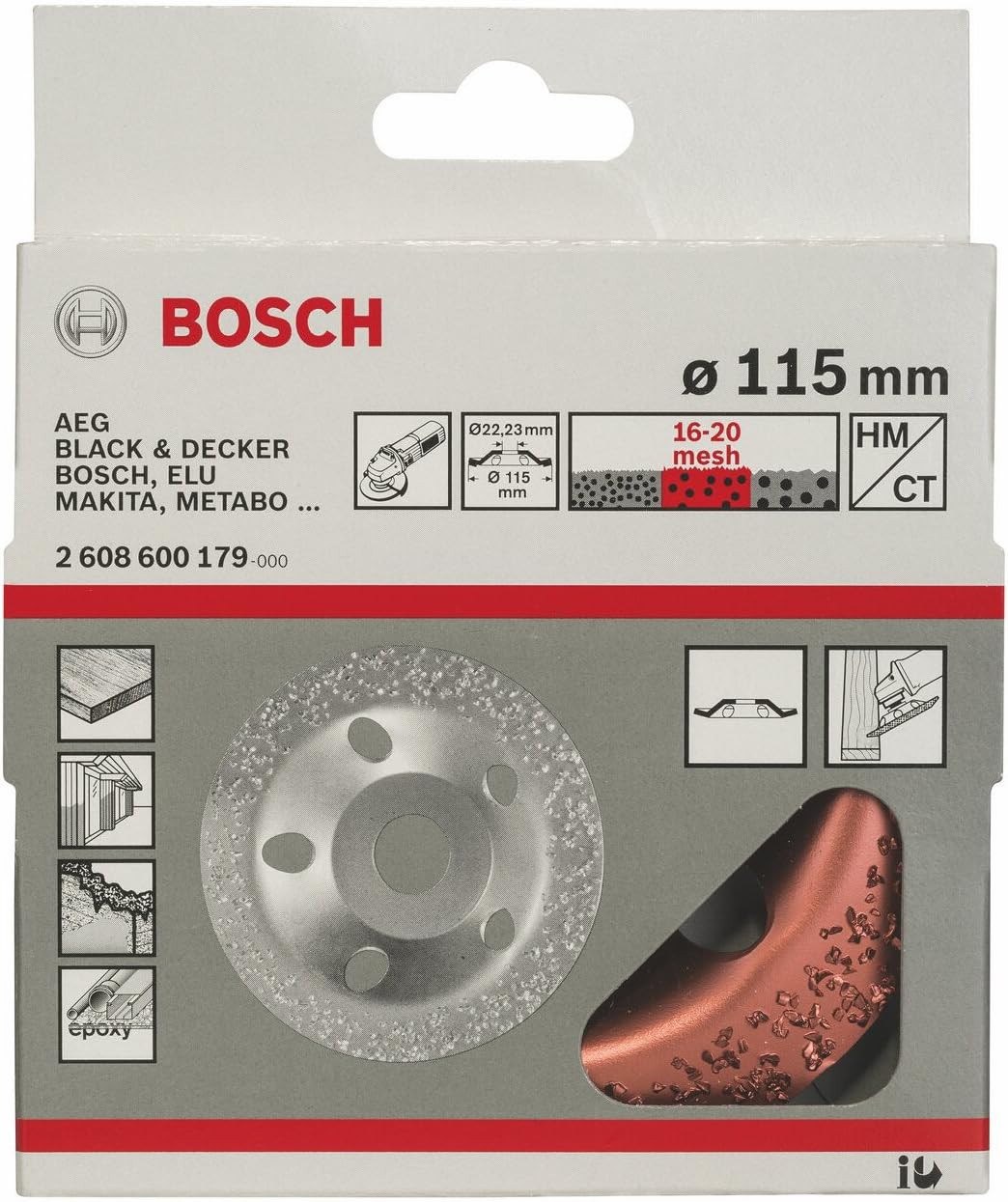 Bosch Accessories Bosch Professional 1x Carbide Topfscheibe (Mittel, Schräg, Ø 115 mm, M14, Zubehör